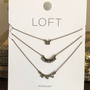 Loft - set of 3 necklaces brush nickel/bronze